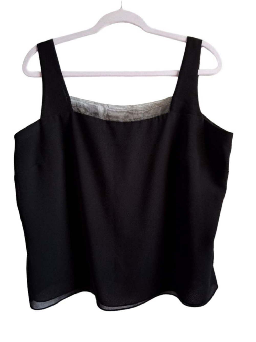 Ursula of Switzerland Black & Gray Tank Top Size 18 quiet luxury office core